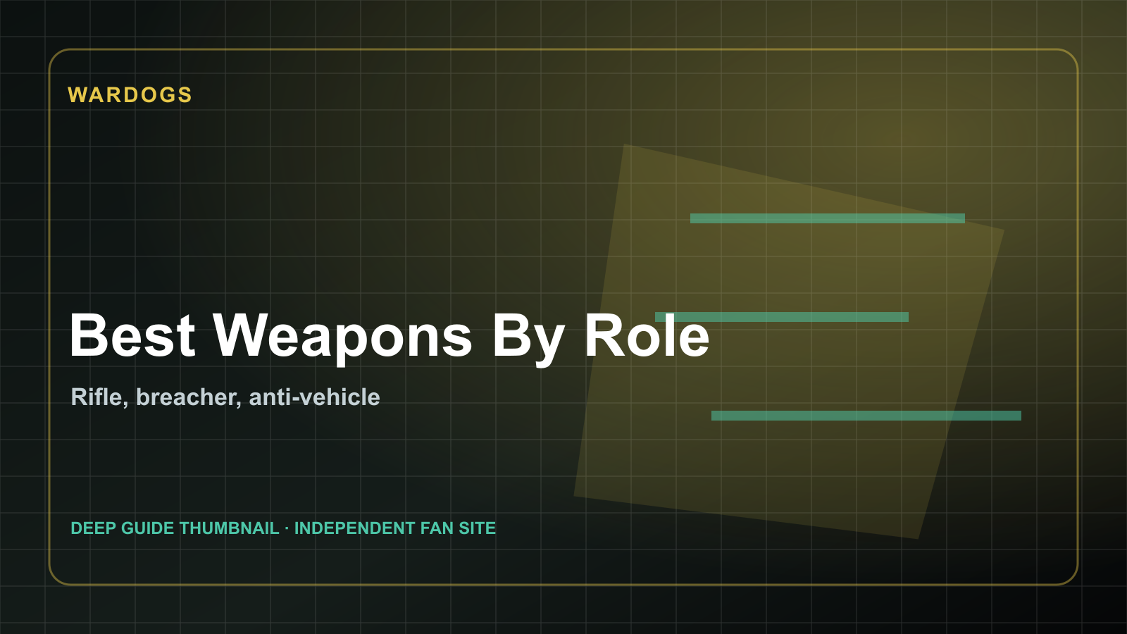 Best WARDOGS Weapons by Role official WARDOGS footage still