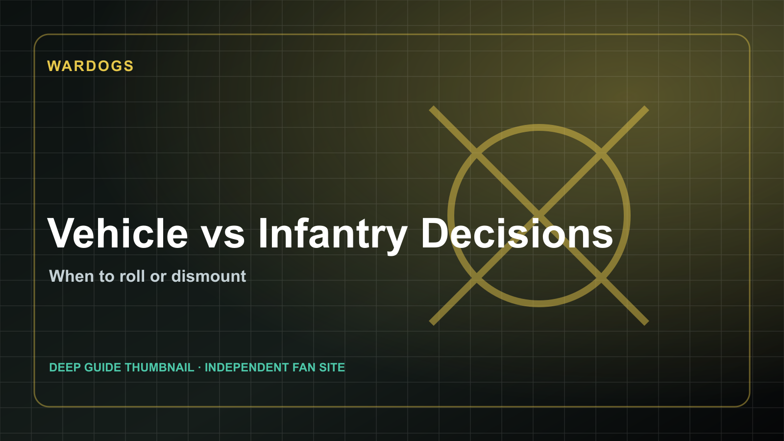 Vehicle vs Infantry Decision Guide official WARDOGS footage still